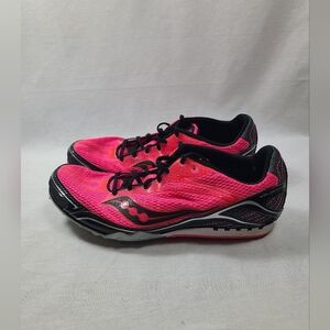 Saucony Velocity 4 Pink Black Silver Women's size 8.5 Track Shoes Spikes
